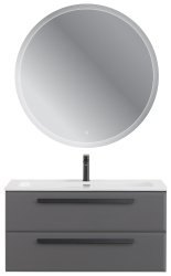 Тумба с раковиной Cezares Eco-cer-n 00-00021071 101x51 подвесная, темно-серая матовая
