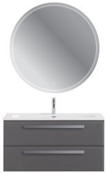 Тумба с раковиной Cezares Eco-cer-n 00-00021081 101x51 подвесная, темно-серая матовая