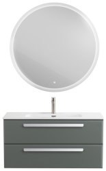 Тумба с раковиной Cezares Eco-cer-n 00-00021085 101x51 подвесная, серо-зеленая матовая
