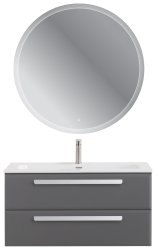 Тумба с раковиной Cezares Eco-cer-n 00-00021091 101x51 подвесная, темно-серая матовая