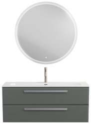 Тумба с раковиной Cezares Eco-cer-n 00-00021280 121x51 подвесная, серо-зеленая матовая