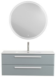 Тумба с раковиной Cezares Eco-cer-n 00-00021284 121x51 подвесная, серо-голубая матовая