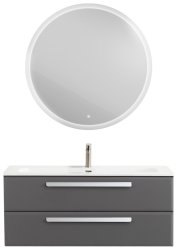 Тумба с раковиной Cezares Eco-cer-n 00-00021291 121x51 подвесная, темно-серая матовая