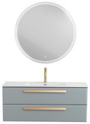 Тумба с раковиной Cezares Eco-cer-n 00-00021294 121x51 подвесная, серо-голубая матовая