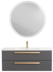 Тумба с раковиной Cezares Eco-cer-n 00-00021296 121x51 подвесная, темно-серая матовая