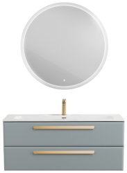 Тумба с раковиной Cezares Eco-cer-n 00-00021299 121x51 подвесная, серо-голубая матовая