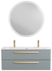 Тумба с раковиной Cezares Eco-cer-n 00-00021319 121x51 подвесная, серо-голубая матовая