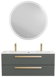 Тумба с раковиной Cezares Eco-cer-n 00-00021320 121x51 подвесная, серо-зеленая матовая