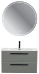 Тумба с раковиной Cezares Eco-cer-n 00-00021352 81x51 подвесная, серо-зеленая матовая