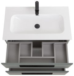 Тумба с раковиной Cezares Eco-cer-n 00-00021357 81x51 подвесная, серо-зеленая матовая