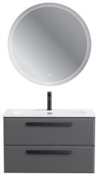 Тумба с раковиной Cezares Eco-cer-n 00-00021358 81x51 подвесная, темно-серая матовая
