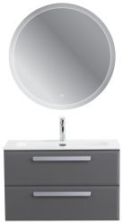 Тумба с раковиной Cezares Eco-cer-n 00-00021368 81x51 подвесная, темно-серая матовая