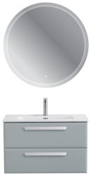Тумба с раковиной Cezares Eco-cer-n 00-00021371 81x51 подвесная, серо-голубая матовая
