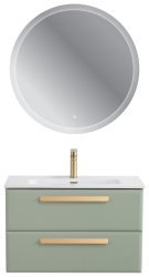 Тумба с раковиной Cezares Eco-cer-n 00-00021379 81x51 подвесная, светло-зеленая матовая