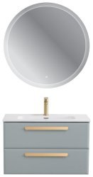 Тумба с раковиной Cezares Eco-cer-n 00-00021381 81x51 подвесная, серо-голубая матовая