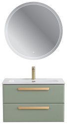 Тумба с раковиной Cezares Eco-cer-n 00-00021384 81x51 подвесная, светло-зеленая матовая