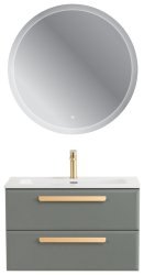 Тумба с раковиной Cezares Eco-cer-n 00-00021387 81x51 подвесная, серо-зеленая матовая