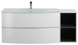 Тумба с раковиной Cezares Elettra 00-00013885 130x56 подвесная, белая матовая