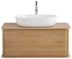 Тумба с раковиной Cezares Idra 00-00018414 98x43 подвесная, дуб табачный