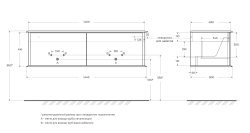 Тумба с раковиной Cezares Idra 00-00018417 144x44 подвесная, зеленая матовая
