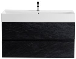 Тумба с раковиной Cezares Molveno 46 00-00012023 100x62 подвесная, черная