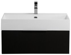 Тумба с раковиной Cezares Premium 00-00013926 71x36 подвесная, черная матовая