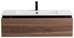 Тумба с раковиной Cezares Slider 00-00017107 100x31 подвесная, орех дымчатый