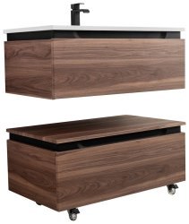 Тумба с раковиной Cezares Slider 00-00017111 100x31 подвесная, орех дымчатый