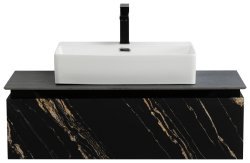 Тумба с раковиной Cezares Slider 00-00018466 101x30 подвесная, черный фьюжн