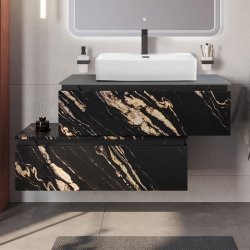 Тумба с раковиной Cezares Slider 00-00018470 101x62 подвесная, черный фьюжн