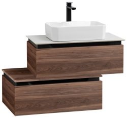 Тумба с раковиной Cezares Slider 00-00018477 81x62 подвесная, орех дымчатый