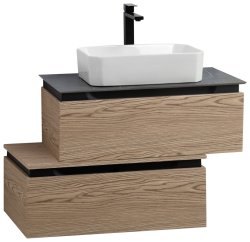 Тумба с раковиной Cezares Slider 00-00018487 81x62 подвесная, дуб тангент