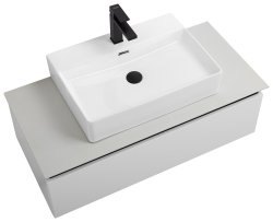 Тумба с раковиной Cezares Slider 45782 101x30 подвесная, белая матовая