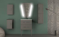 Тумба с раковиной Cezares Tiffany 00-00012646 60x56 подвесная, серое облако
