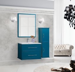 Тумба с раковиной Cezares Tiffany 00-00012648 75x56 подвесная, голубой залив