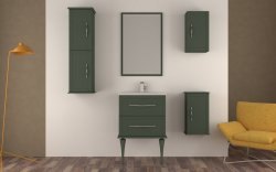 Тумба с раковиной Cezares Tiffany 00-00013687 60x56 подвесная, зеленая матовая