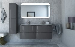 Тумба с раковиной Cezares Vague 00-00012798 138x56 подвесная, антрацит