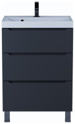 Тумба под раковину Uperwood Tanos 291020332 60x45 напольная, черная, 3 ящика