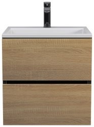 Тумба под раковину Uperwood Barsa 2937205252 50x45 подвесная, черная/дуб сонома