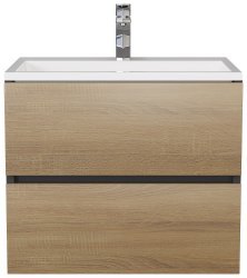 Тумба под раковину Uperwood Barsa 2930205257 60x45 подвесная, черная/дуб сонома