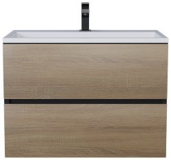 Тумба под раковину Uperwood Barsa 2930205157 70x45 подвесная, черная/дуб сонома