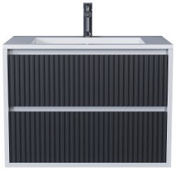 Тумба с раковиной Uperwood Next Premium 3930205163 70x45 подвесная, белая/графит, 2 ящика