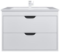 Тумба с раковиной Uperwood Modul 393020560 80x45 подвесная, матовая, белая/графит
