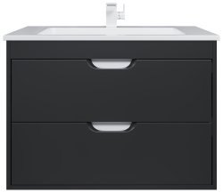 Тумба с раковиной Uperwood Modul 393020551 80x45 подвесная, матовая, черная