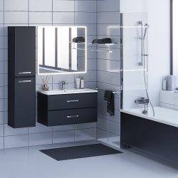 Тумба с раковиной Uperwood Foster 291020537 90x45 подвесная, черная