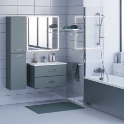 Тумба с раковиной Uperwood Foster 291020541 80x45 подвесная, серый графит