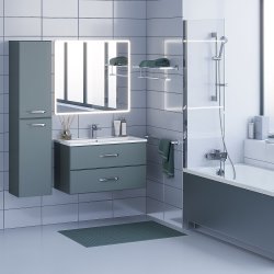 Тумба с раковиной Uperwood Foster 291020542 90x45 подвесная, серый графит