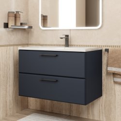 Тумба с раковиной Uperwood Foster New KFosterNEW80b 80x45 подвесная, черная