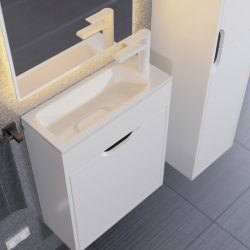 Тумба под раковину подвесная Uperwood Modul 2930205359 50x21, белая/графит
