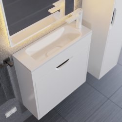 Тумба под раковину подвесная Uperwood Modul 2930205363 60x21, белая/графит